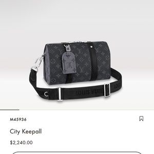 Louis Vuitton Monogram Eclipse City Keepall in like new condition with receipt.